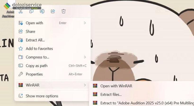 Giải nén file Adobe Audition 2025 Giải nén file cài đặt Adobe Audition 2025