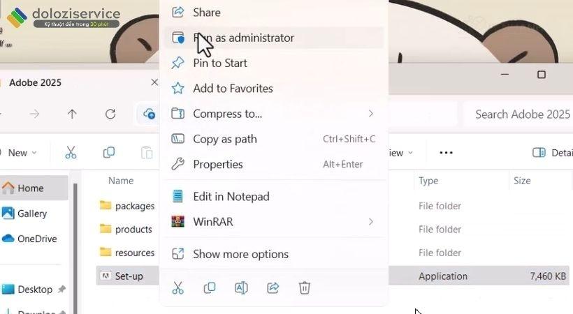 Khởi chạy file setup Illustrator 2025 Khởi chạy file setup Adobe Illustrator 2025 - Bắt đầu quá trình cài đặt