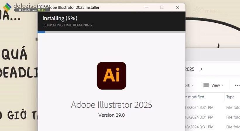 Đợi cài đặt Illustrator 2025 Đợi cài đặt Adobe Illustrator 2025 - Kiên nhẫn là chìa khóa