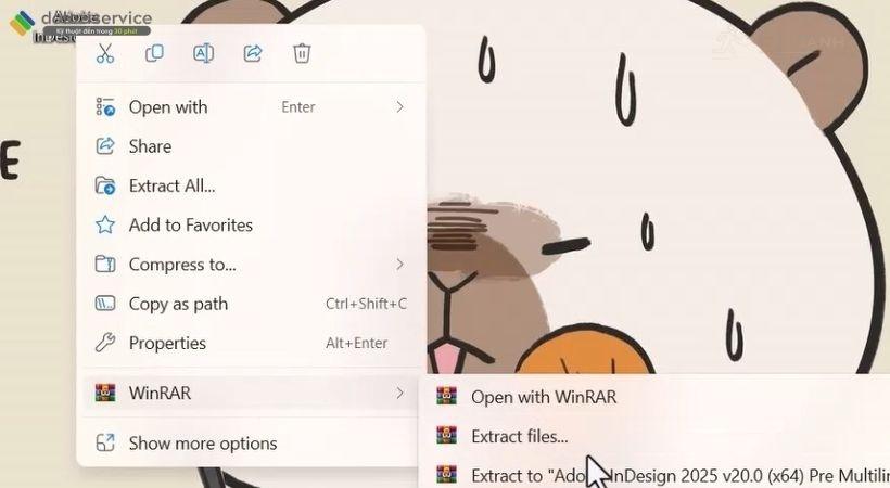 Giải nén file cài đặt Indesign 2025 Giải nén file Adobe Indesign 2025