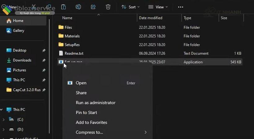 Chạy file setup dưới quyền Admin để cài đặt Chạy file setup Lightroom 2025 dưới quyền Admin - IT Nhanh