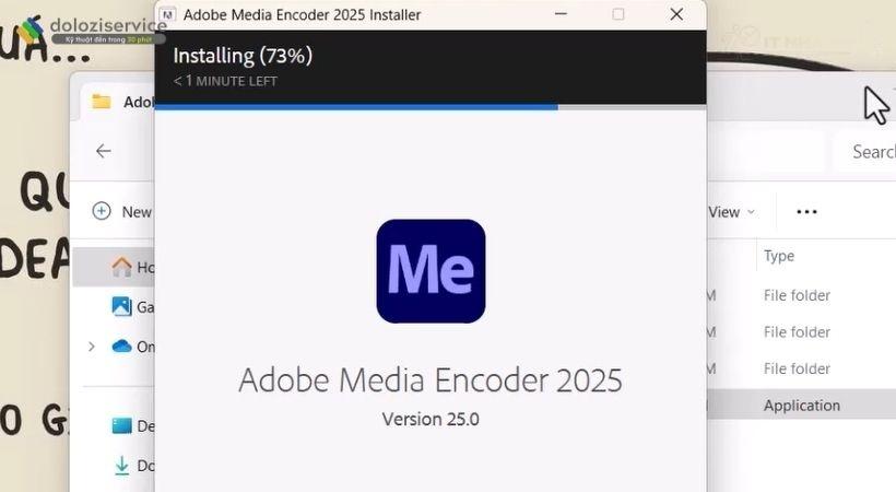 Đợi cài đặt Adobe Encoder 2025