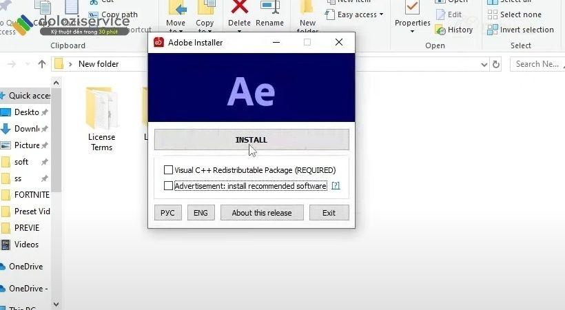 Bỏ tích chọn lựa sau đó nhấn Install After Effects 2025 Bỏ tích chọn lựa sau đó nhấn Install After Effects 2025