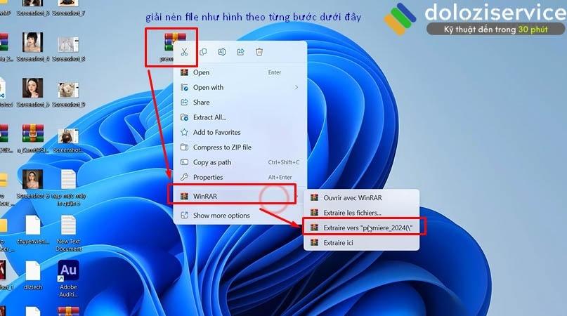 Giải nén file Adobe Premiere 2024 Giải nén file Adobe Premiere 2024 trước khi cài đặt