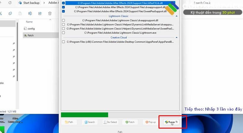 Chọn Run as TI After Effects 2024 Chọn Run as TI After Effects 2024