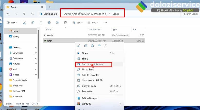 Khởi chạy file Patch After Effects 2024 Khởi chạy file Patch After Effects 2024