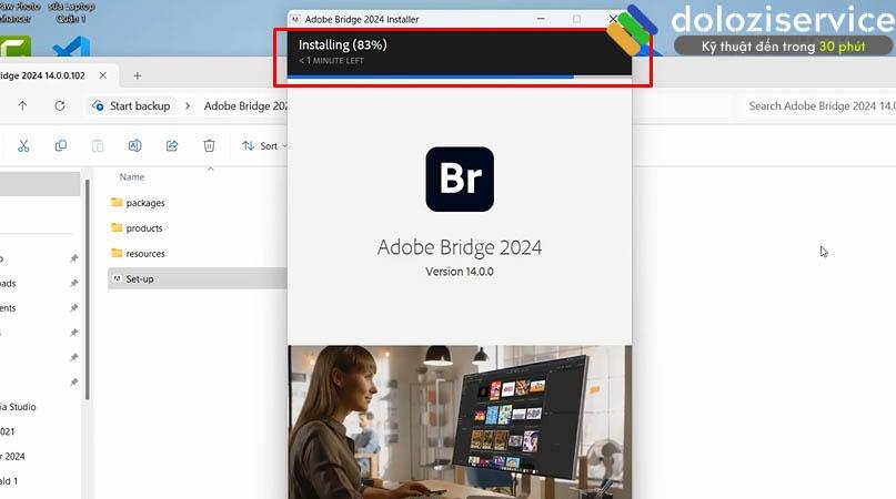 Quá trình tải xuống Adobe Bridge 2024 Đợi tải xuống Adobe Bridge 2024