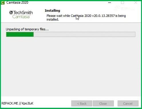 Phần mềm Camtasia 2020 đang cài đặt