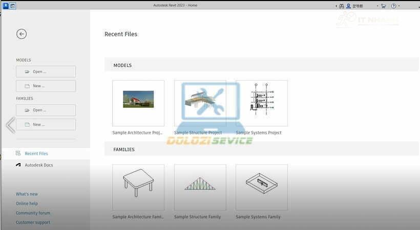 Giao diện Revit 2023 Giao diện phần mềm Autodesk Revit 2023 sau khi cài đặt và kích hoạt
