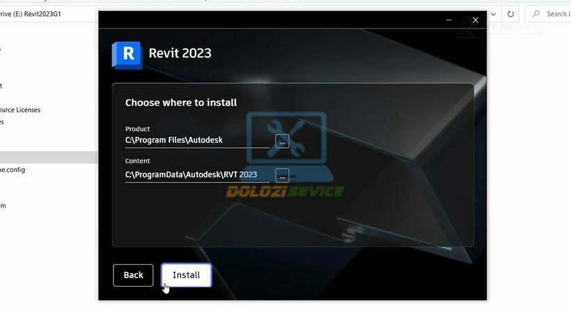 Cài đặt Revit 2023 Chọn Install để cài đặt Autodesk Revit 2023 full
