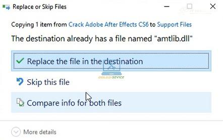 Chọn Replace the file in the destination Chọn Replace the file in the destination