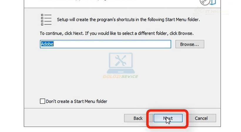 Chọn Next để tiếp tục cài đặt Adobe Media Encoder 2023