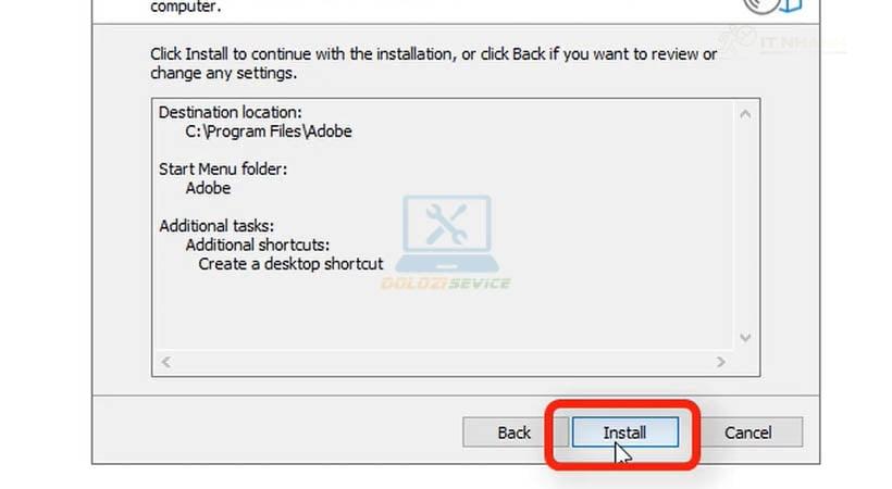 Chọn Install để bắt đầu cài đặt Adobe Media Encoder 2023