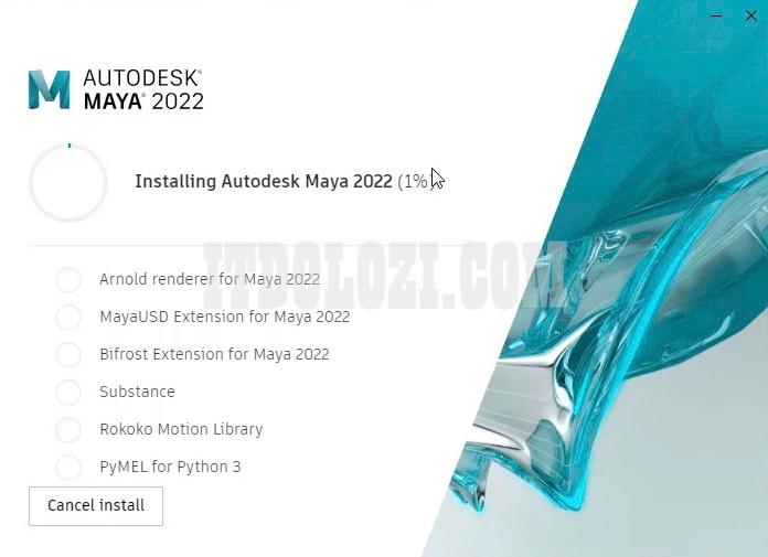 Đợi phần mềm Autodesk Maya 2022 cài đặt hoàn tất Đợi phần mềm Autodesk Maya 2022 cài đặt hoàn tất