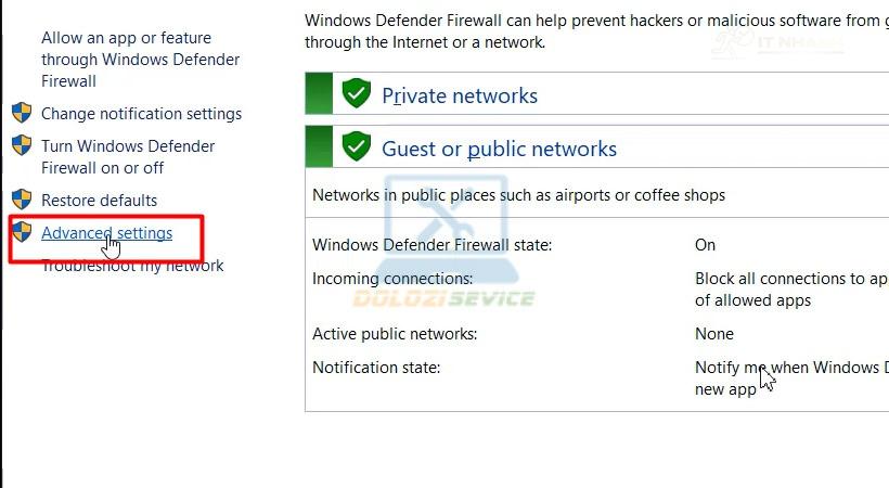 Chọn Advanced settings Chọn Advanced settings