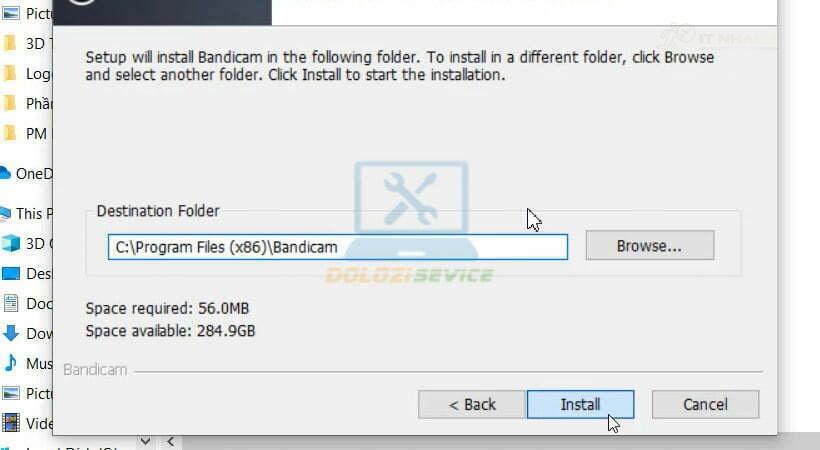 Chọn Install để bắt đầu cài đặt Bandicam 4 Chọn Install để bắt đầu cài đặt Bandicam 4