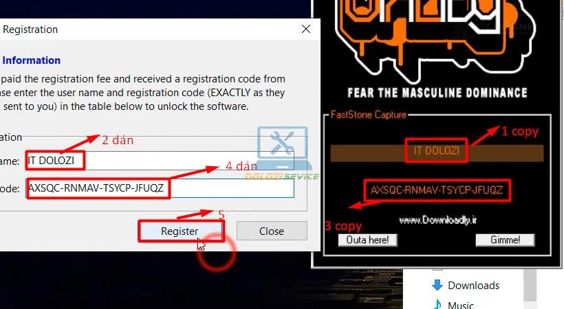 Copy và dán code