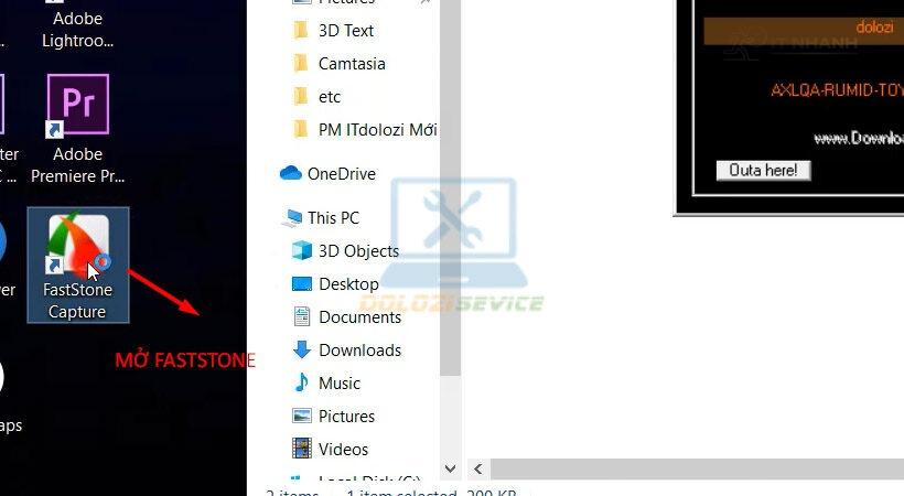 Mở phần mềm FastStone Capture 8.7 đã cài ra.