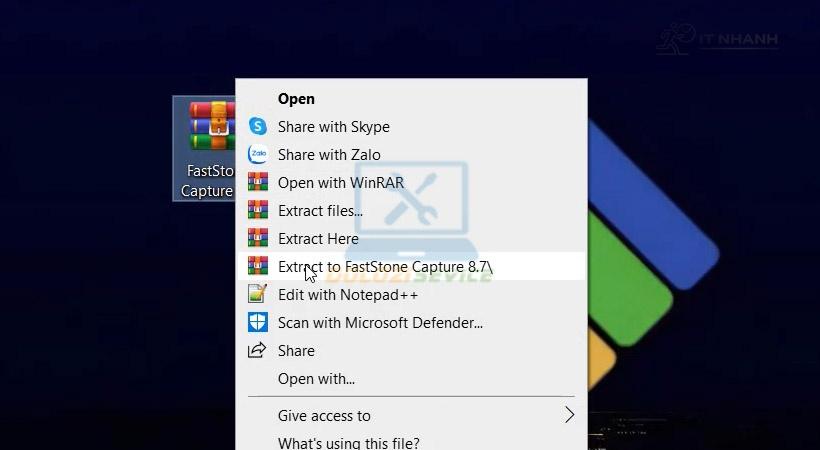 Giải nén file cài đặt FastStone Capture 8.7.
