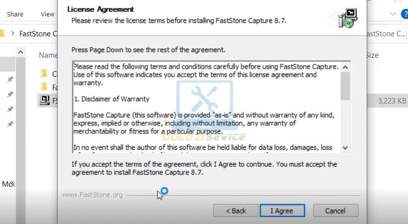 Chọn Agree - Hướng dẫn cài đặt FastStone Capture 8.7