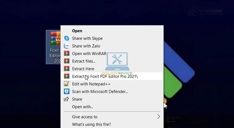 Giải nén file cài đặt Foxit PDF Editor Pro 2021