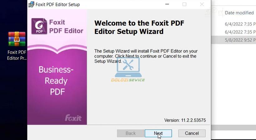 Tiếp tục cài đặt Foxit PDF Editor Pro 2021 bằng cách nhấn Next