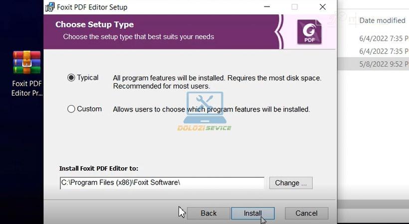 Bắt đầu quá trình cài đặt Foxit PDF Editor Pro 2021 bằng cách nhấn Install