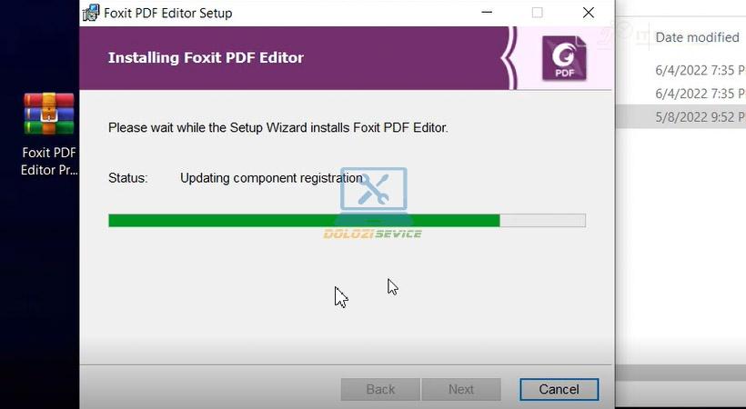 Chờ đợi quá trình cài đặt Foxit PDF Editor Pro 2021 hoàn tất