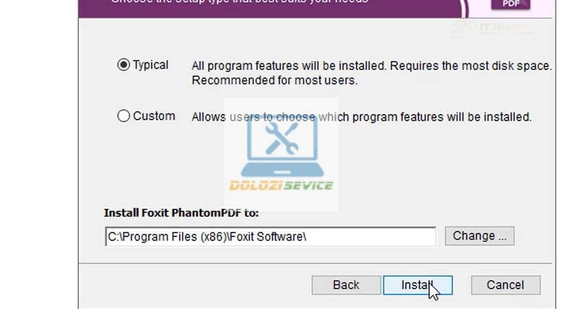 Chọn Install Foxit PhantomPDF Business 9