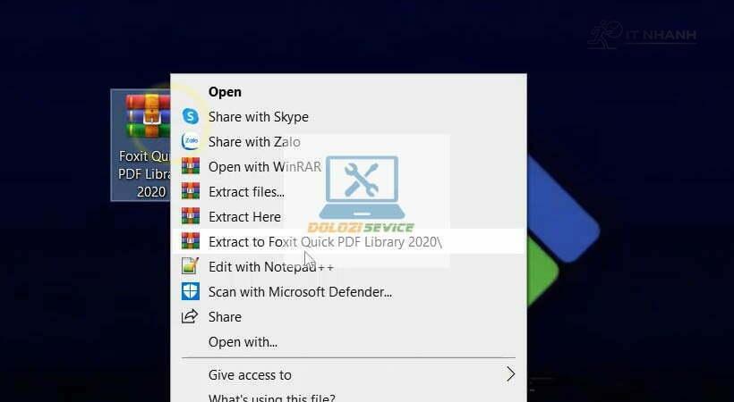 Giải nén Foxit Quick PDF Library 2020