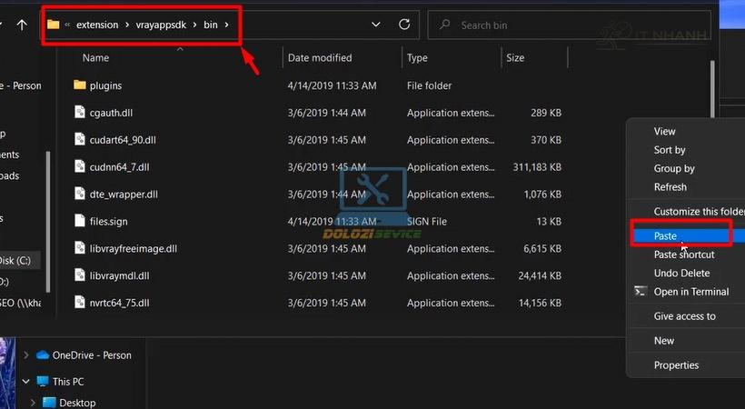 Dán file vào đúng vị trí Dán file vào thư mục bin