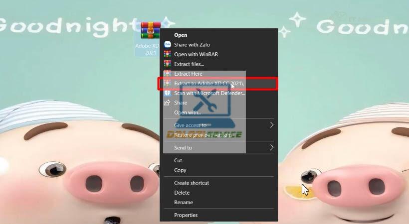 Giải nén file cài đặt Adobe XD 2021 Giải nén Adobe XD 2021