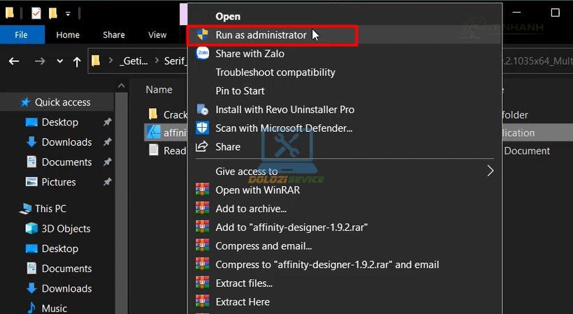 Chạy file cài đặt Affinity Designer 2020 Chạy file cài đặt Affinity Designer 2020