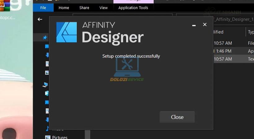 Nhấn Close Affinity Designer 2020 Nhấn Close Affinity Designer 2020