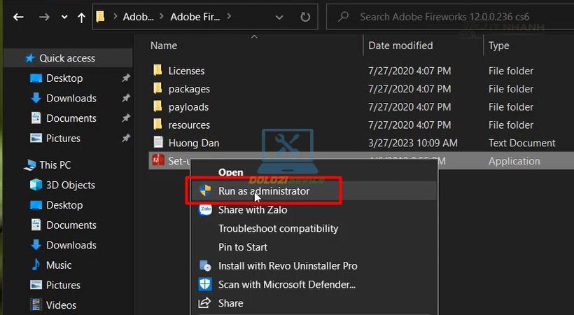 Chạy file Setup để bắt đầu cài đặt Fireworks CS6 Chạy file Setup để bắt đầu cài đặt Fireworks CS6