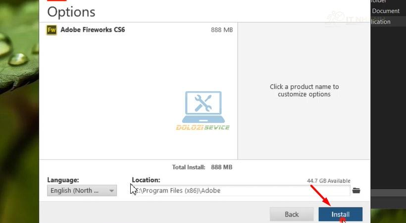 Bắt đầu cài đặt Adobe Fireworks CS6 Bắt đầu cài đặt Adobe Fireworks CS6