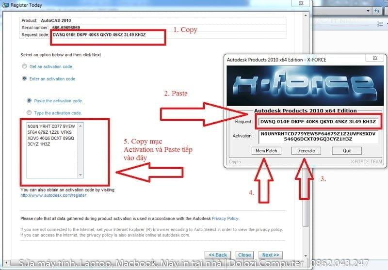 Tiến hành kích hoạt như hướng dẫn crack phần mềm autocad 2010