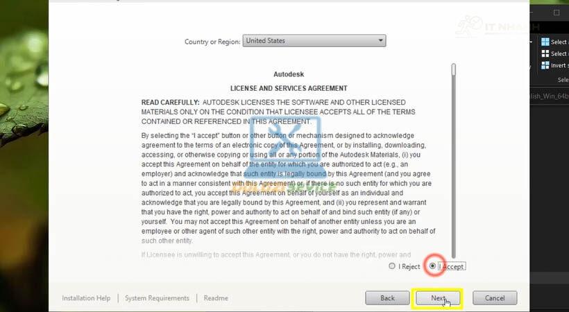 Chọn I Accept và Next để tiếp tục cài đặt Inventor 2015 Chọn I Accept và Next để tiếp tục cài đặt Inventor 2015