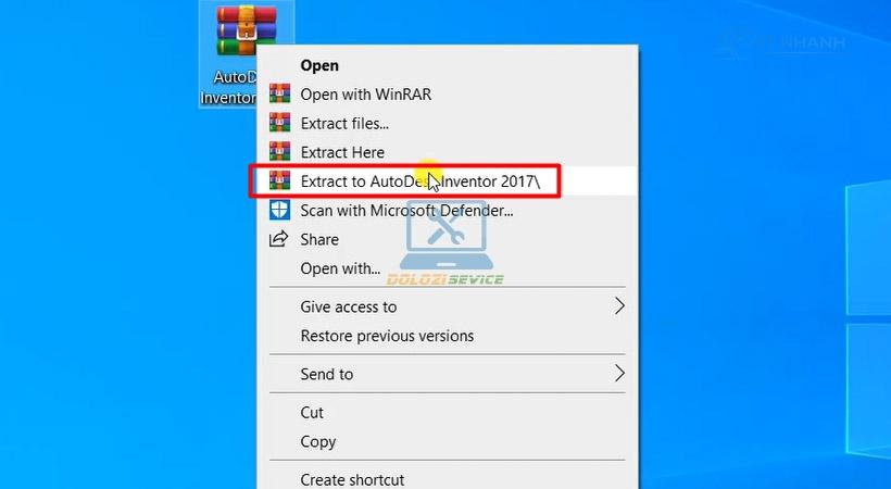 Giải nén phần mềm Inventor 2017