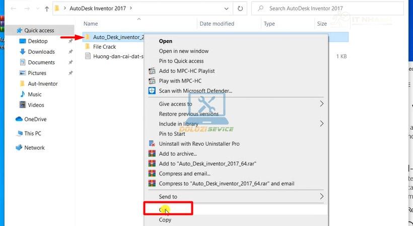 Cut file cài đặt Inventor 2017
