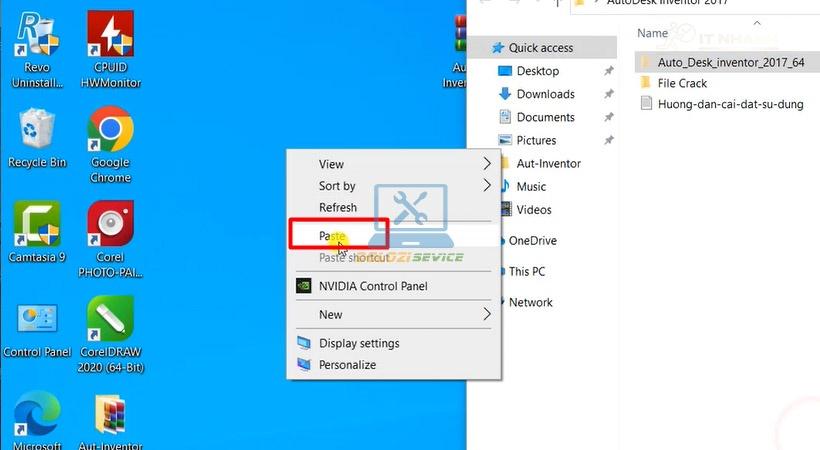 Đưa file cài Inventor 2017 ra Desktop