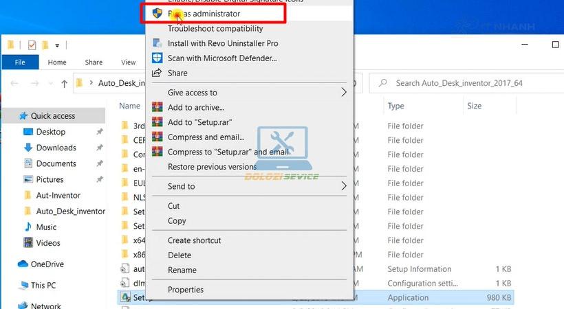 Khởi chạy file Setup Inventor 2017