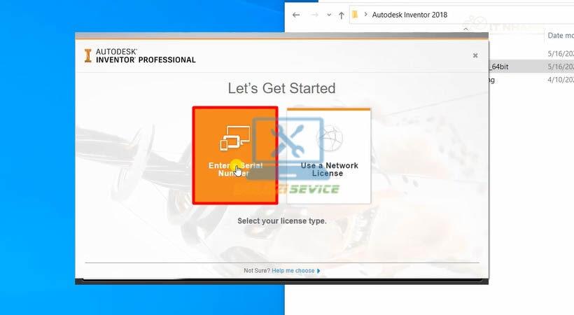 Chọn tùy chọn kích hoạt bản quyền Inventor 2018