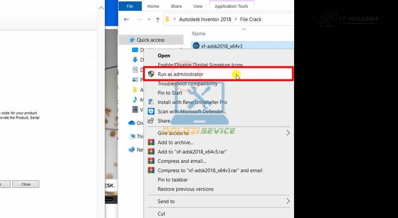 Chạy file kích hoạt bản quyền Inventor 2018