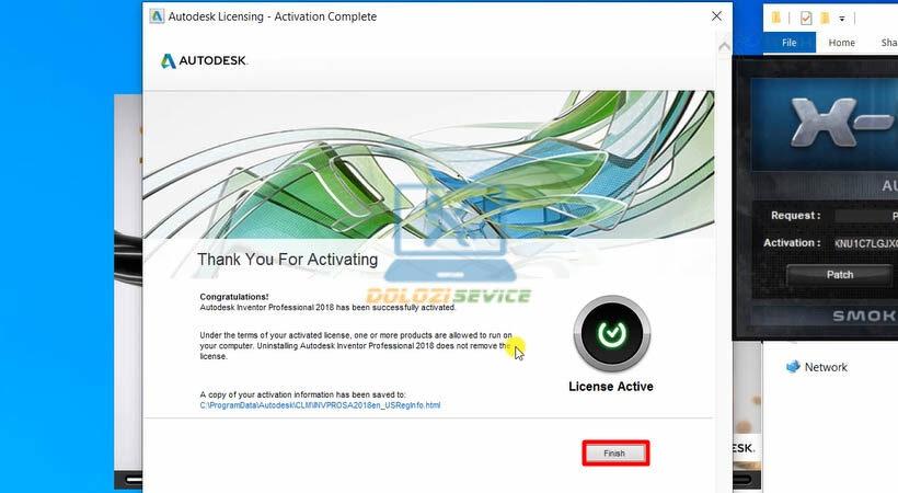 Kích hoạt thành công Autodesk Inventor 2018