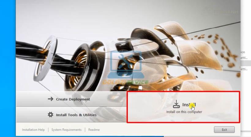 Chọn Install để bắt đầu cài đặt Inventor 2018