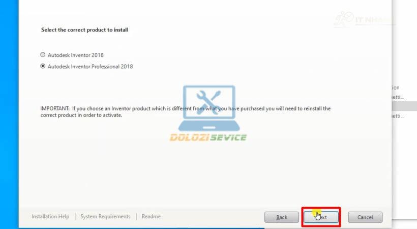 Tiếp tục quá trình cài đặt Inventor 2018