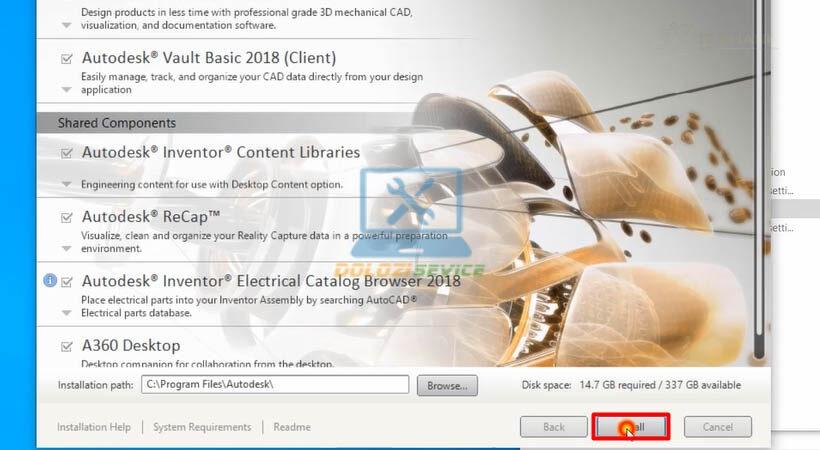 Bắt đầu cài đặt Autodesk Inventor 2018