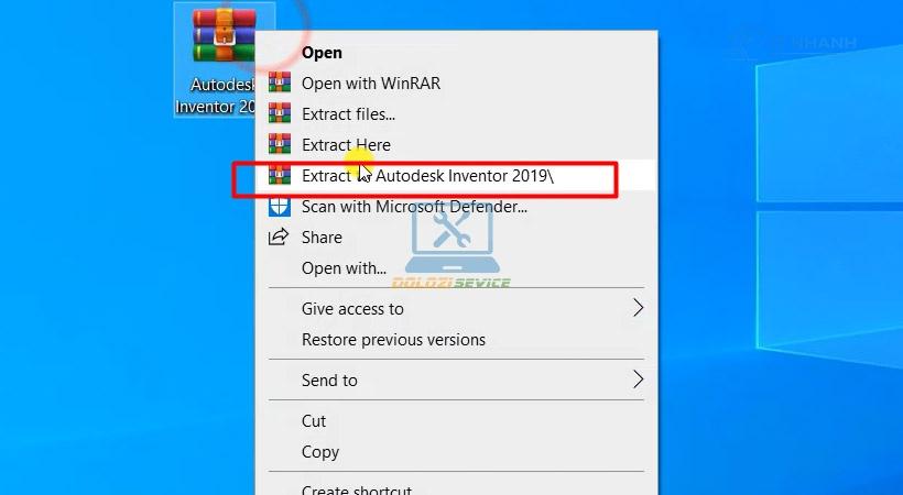 Giải nén phần mềm Inventor 2019