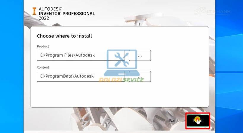 Inventor 2022: Bước 4 - Tiếp tục chọn Next Chọn Next để tiếp tục quá trình cài đặt Inventor 2022